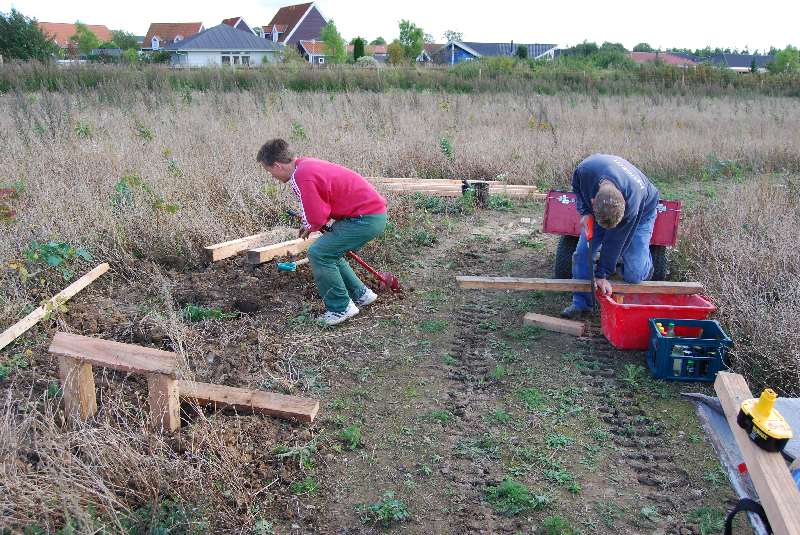 Der arbejdes på den tredje bænk